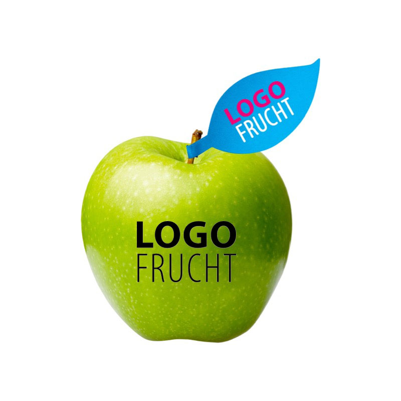 LogoFrucht Apfel grün + Apfelblatt