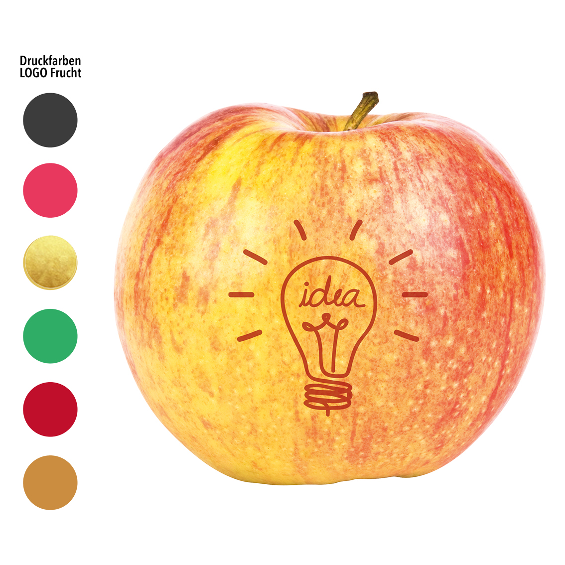 LogoFrucht Apfel „Brainstorming“ rot